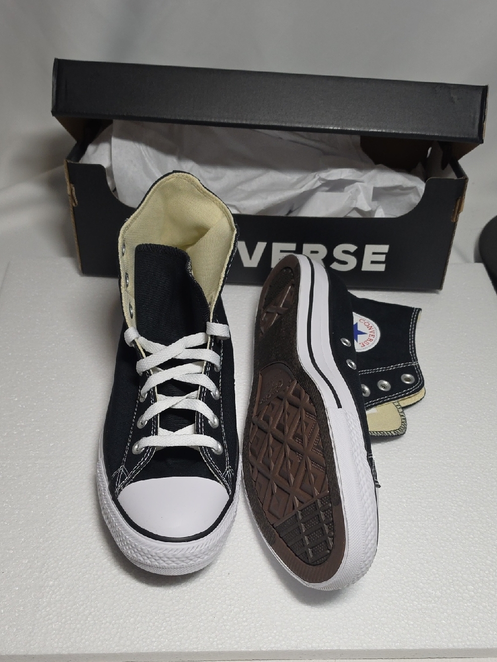 Converse Unisex Black & White High Top Sneakers